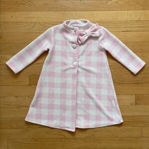 ADORABLE VGUC Classic Preppy Gingham A Line Coat Dress w/ Bow